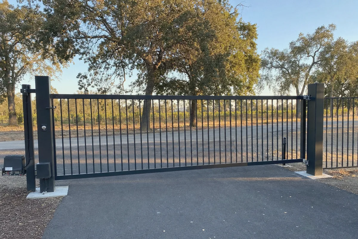 Aluminum and Steel Gate Options at a property in Winters, CA