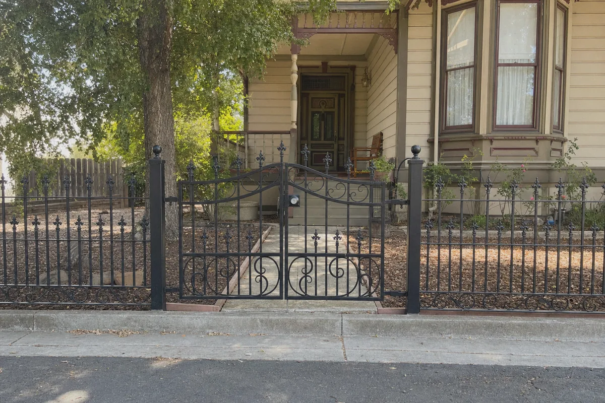 Completed ornamental iron gates project in Vacaville, CA