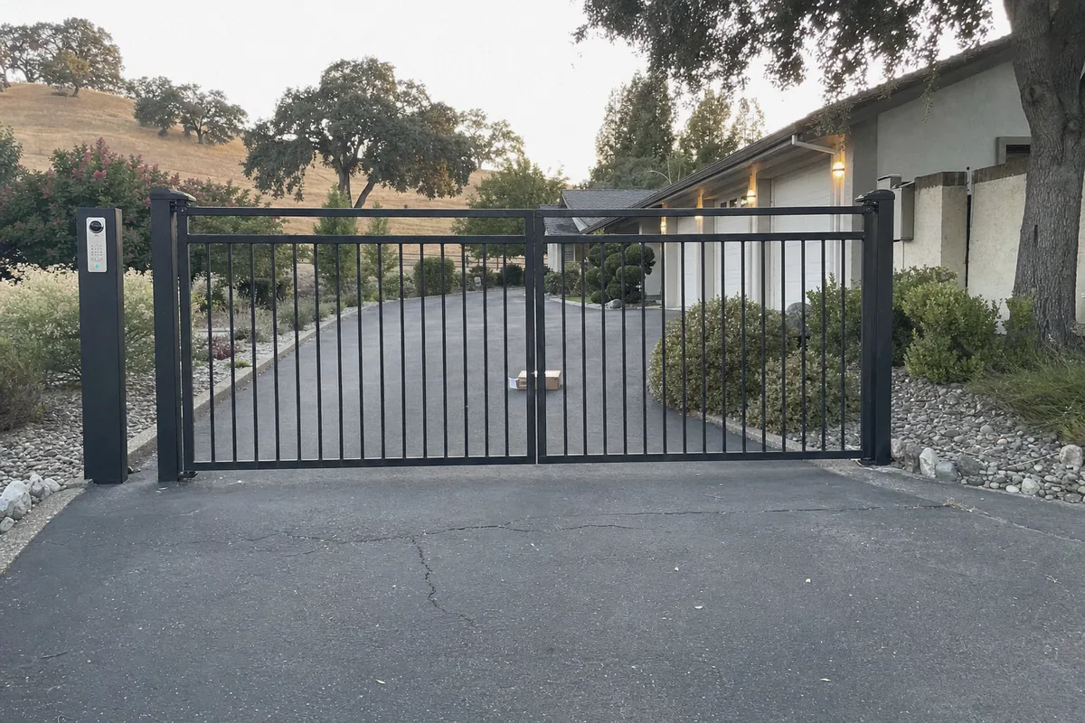 Completed smart metal gate installation project in Vacaville, CA